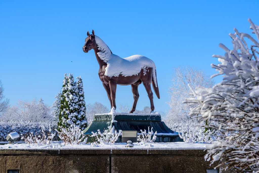 Snow capped Man O' War Statue