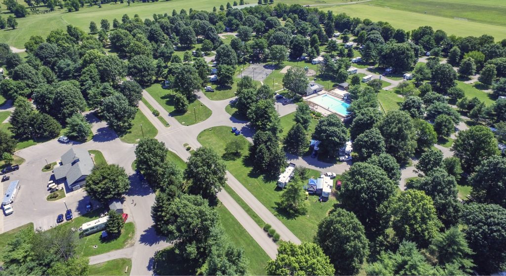 Aerial view campground